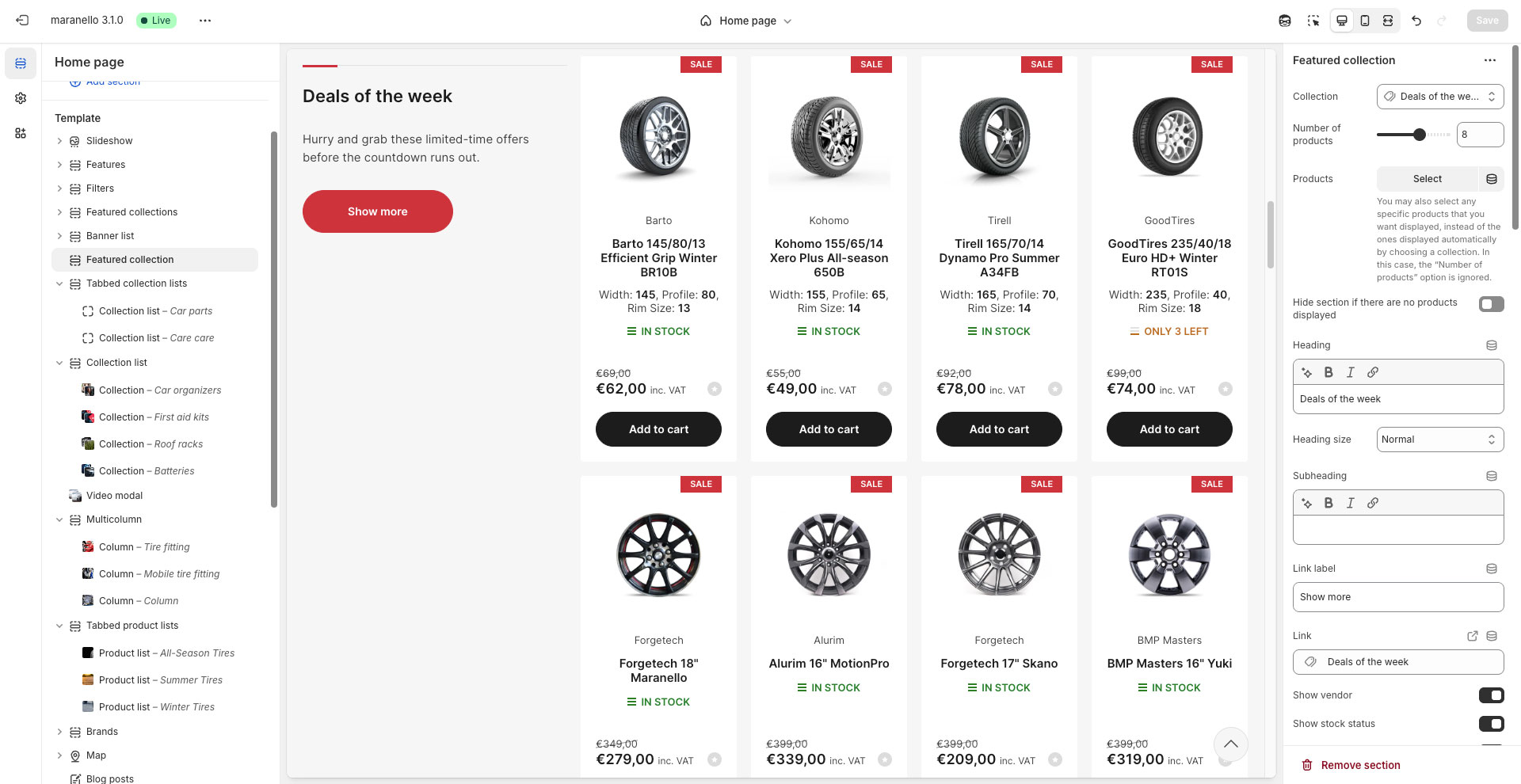 Maranello Featured collection section - Truly Fine Pixels