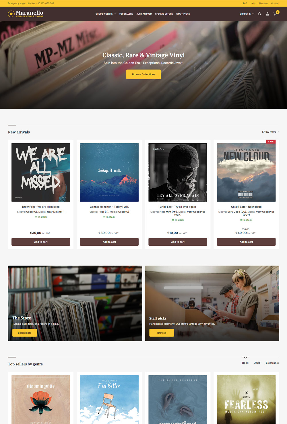 Desktop screenshot of Maranello Shopify theme - Records Preset